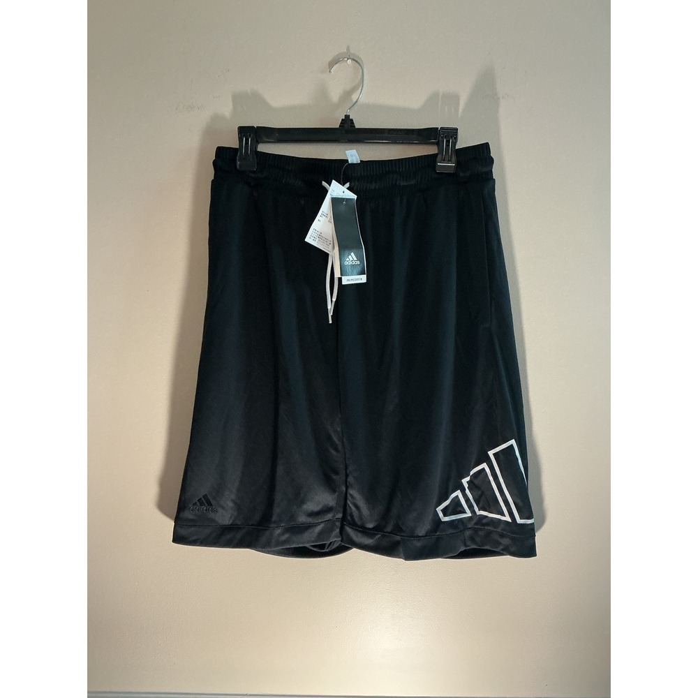 Adidas Mens Black Big Logo Athletic Shorts XL Training Gym Workout